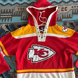 Kansas City Chiefs hockey style lacer hoodie